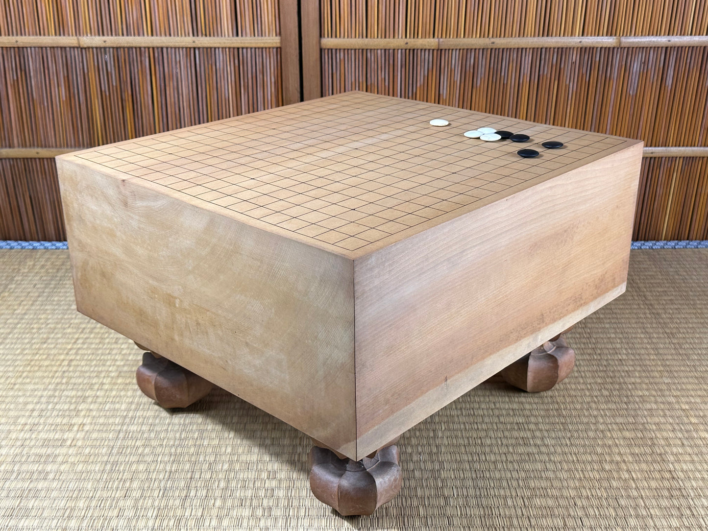 Vintage Japanese Goban 7" (17.5cm) Thick Go Game Board Floor Board A1