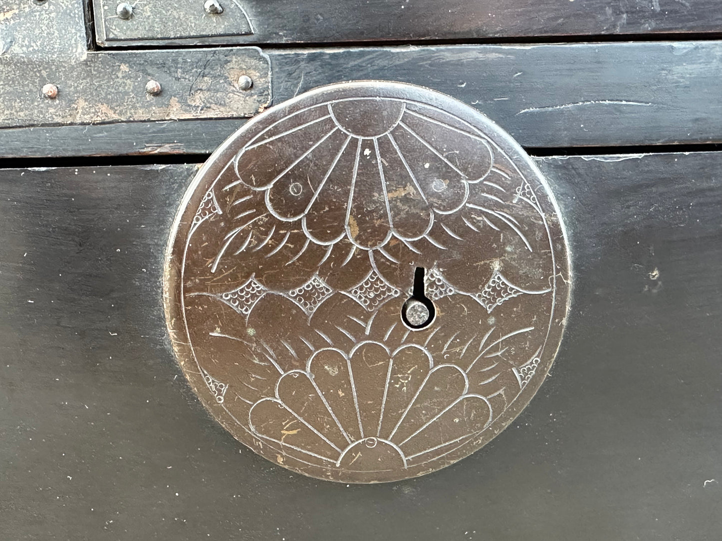 Antique Japanese Edo Era “Katanadansu” Black Lacquer Sword Chest 67"