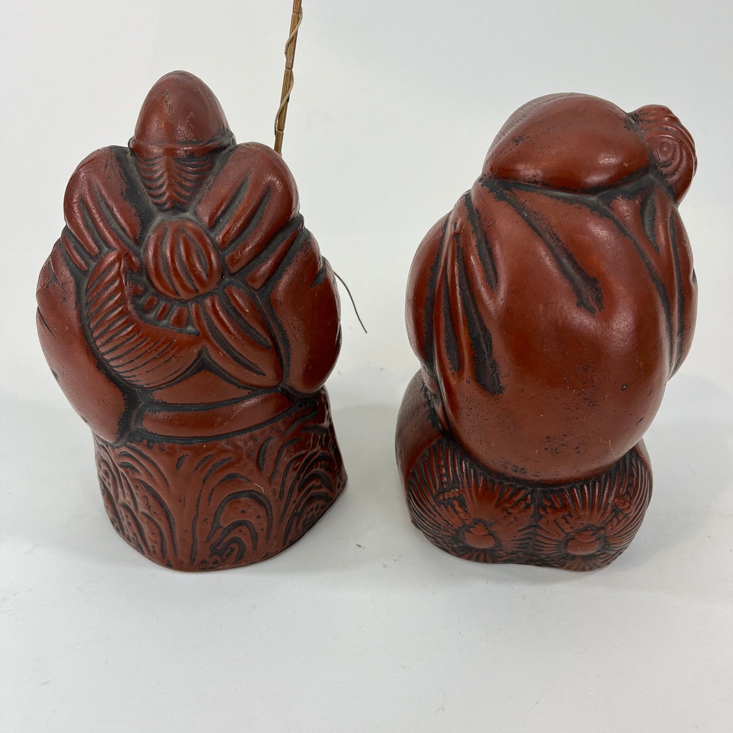 PAIR Japanese Ceramic Lucky Gods Ebisu & Daikokuji 12"