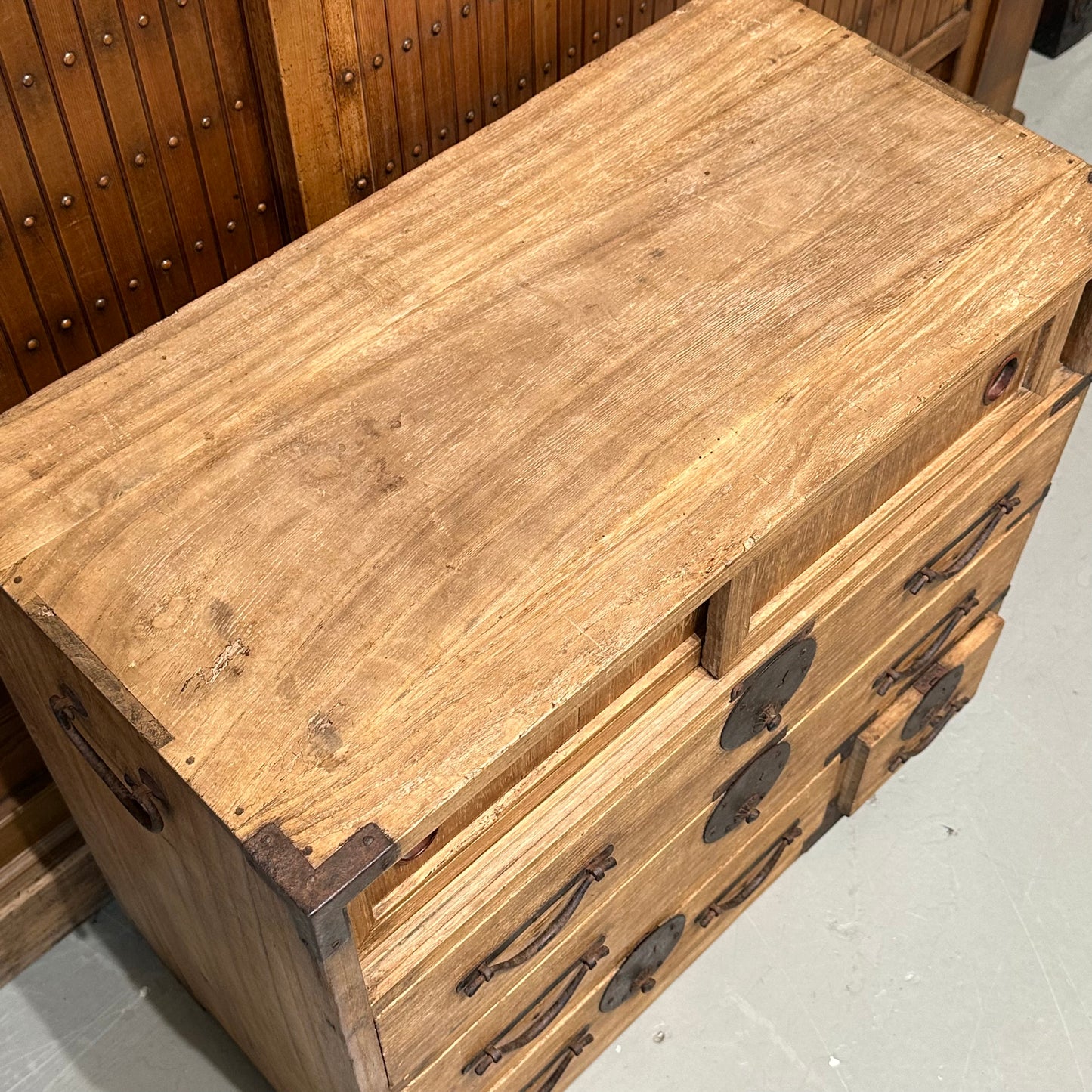 Antique Japanese Meiji Era (c1890’s) Kiri Kodansu Personal Tansu 4 Drawer 25"W