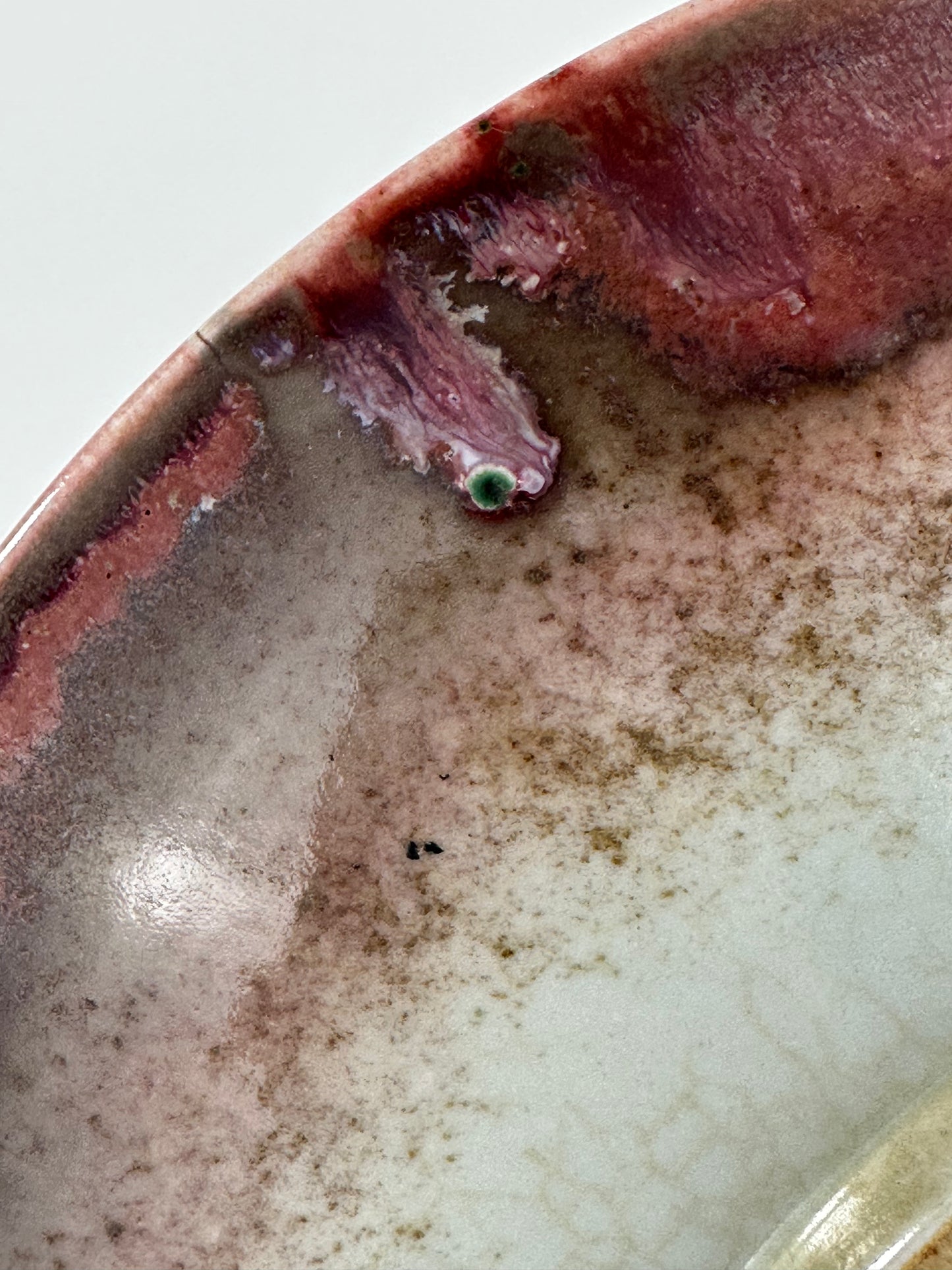 Rare Matsuyama Gaei c1950's Peacock Glaze Plate Japanese Hand Thrown 12”