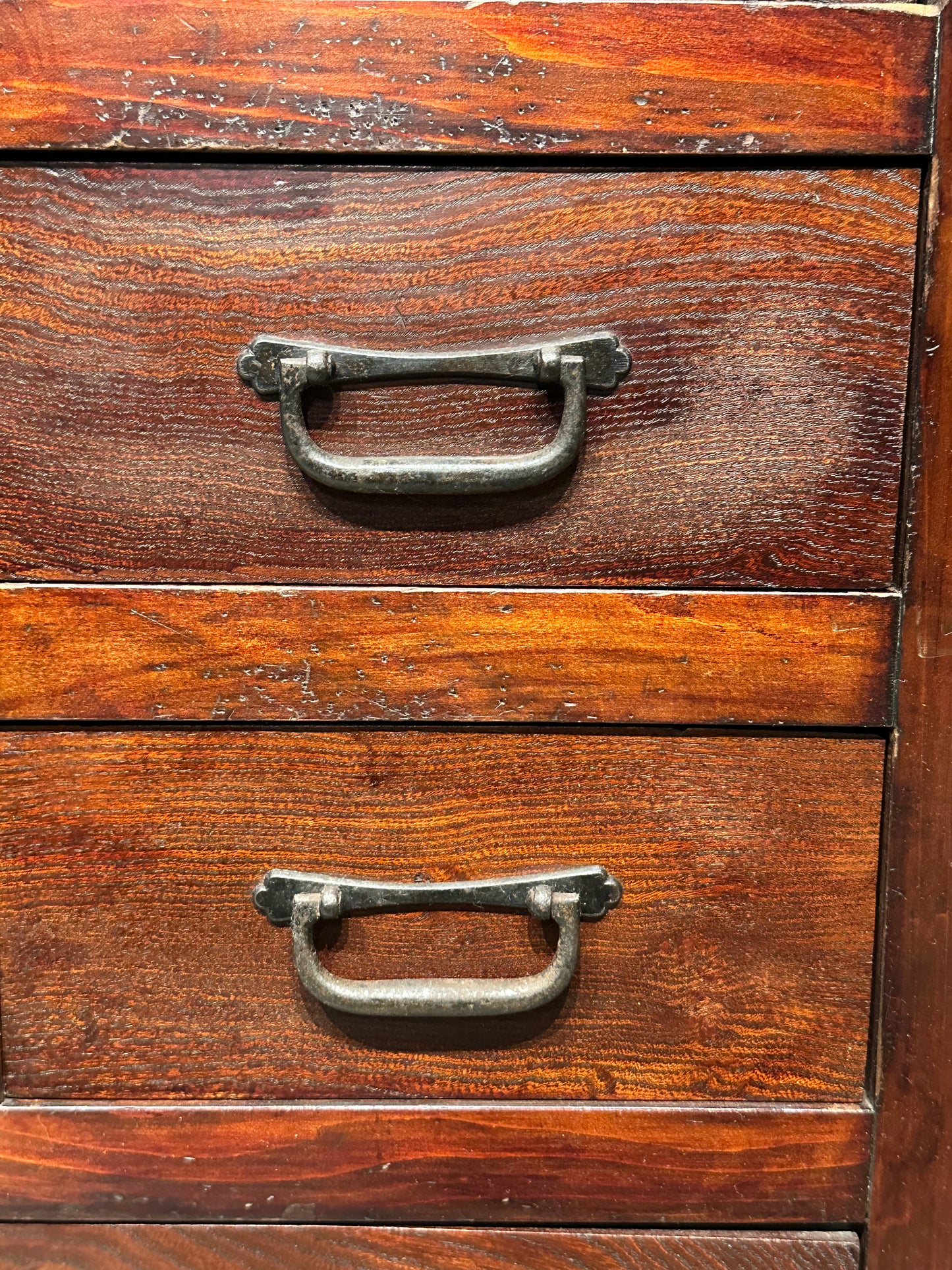 Antique Japanese Meiji Era Chobadansu Keyaki Elmwood Tansu Chest 34"W