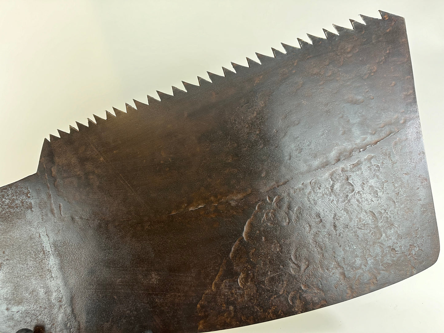 Antique Japanese Signed Whaleback Saw Forged Iron Huge Maebiki Nokogiri Tool