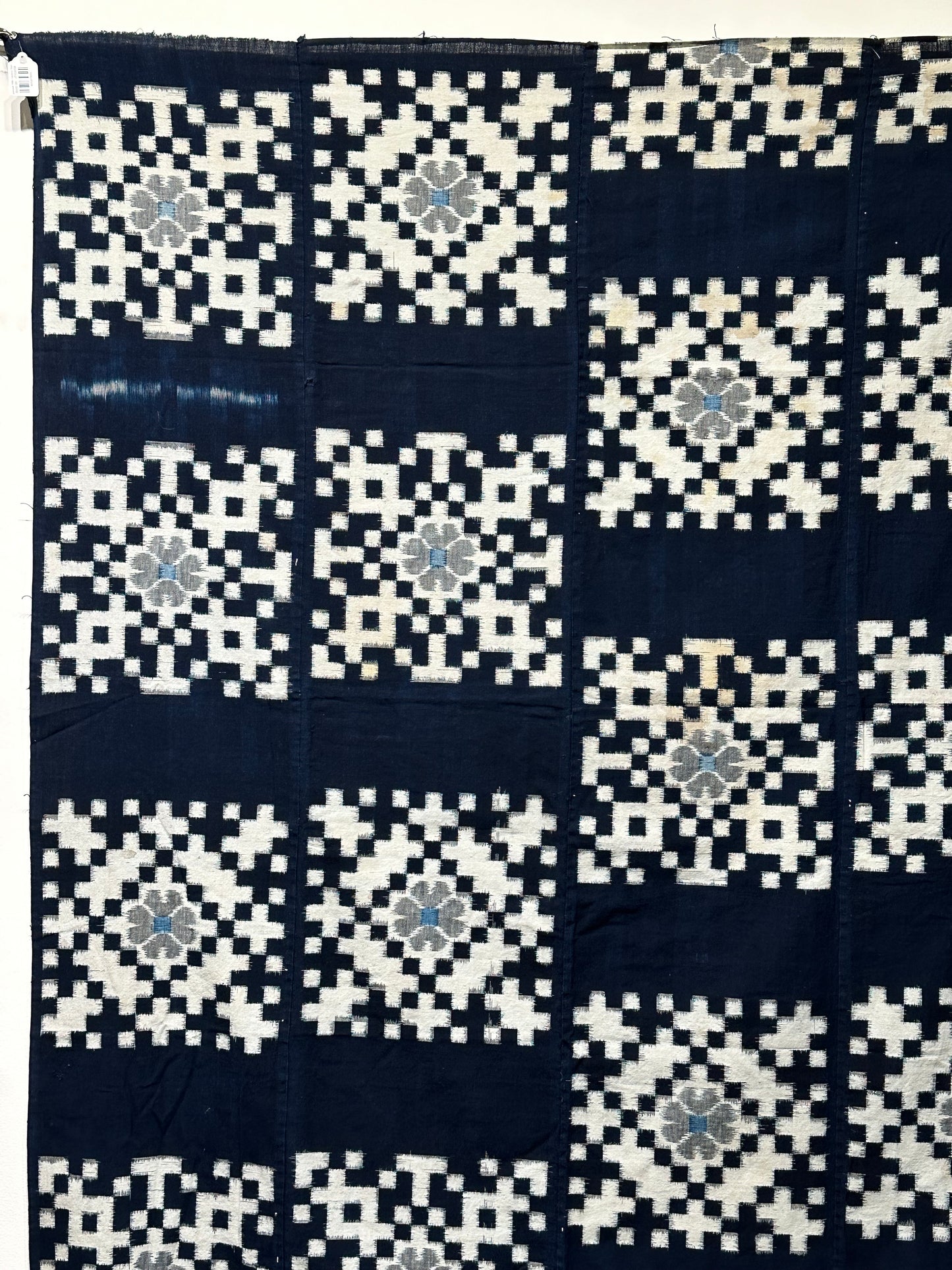 Antique Japanese 19th Century Textile - Kasuri Indigo Ikat 49"x60" #87