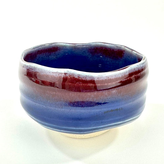 Japanese Handmade Chawan Matcha Tea Bowl Murasaki Shinsha Purple Copper Red Glaze NEW 5"