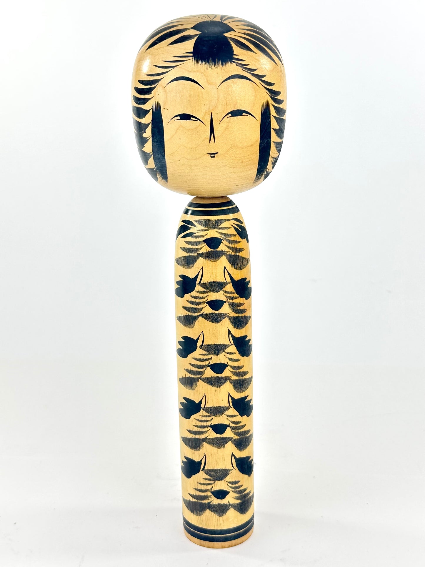 Vintage Japanese Kokeshi Wooden Doll Signed by Maker 12"