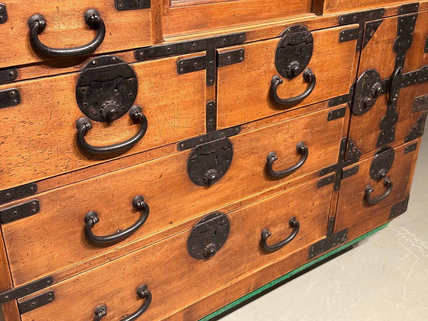 Antique Japanese Chobadansu Meiji Era 1868-1912 Document Tansu Chest Sugi 36"