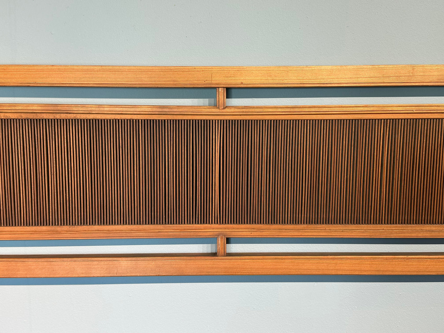 Vintage Japanese Ranma Transom Geometric Lattice Sugi Wood 73"