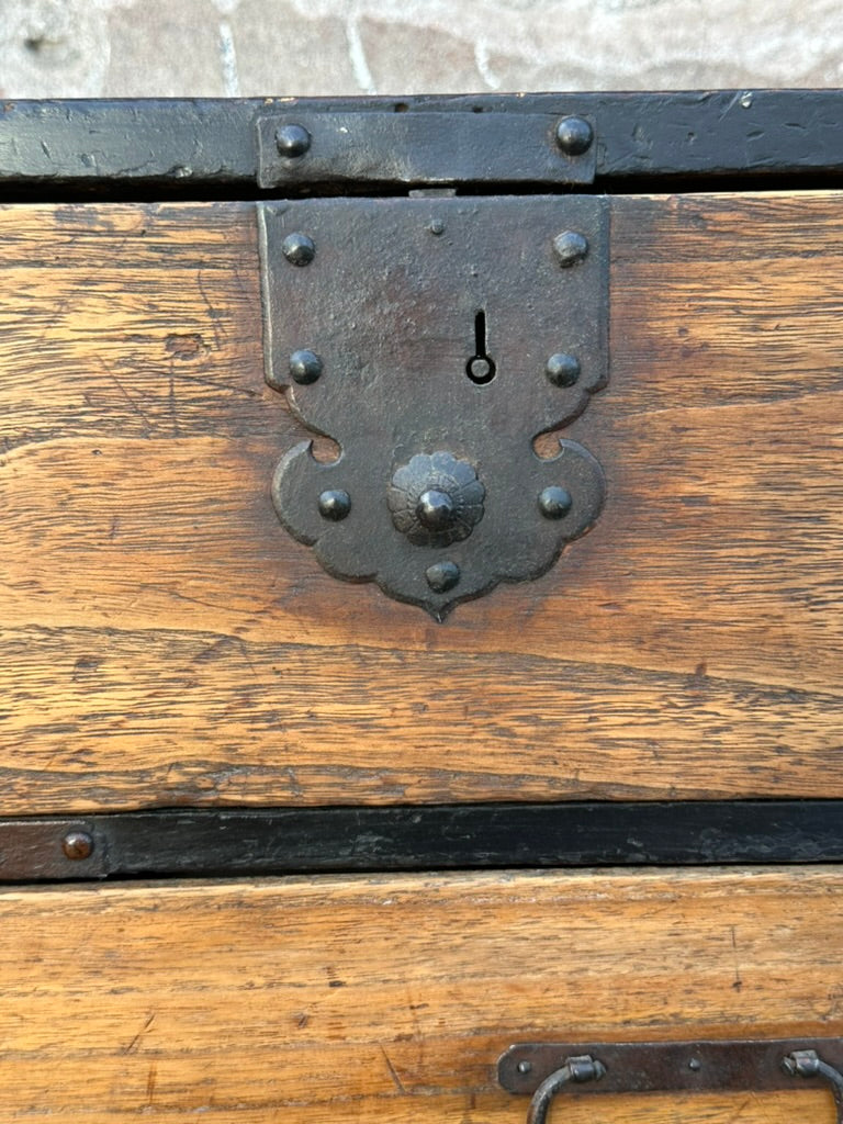 Japanese Edo Period Chobadansu Merchant Chest Kiri & Sugi Tansu 36"W
