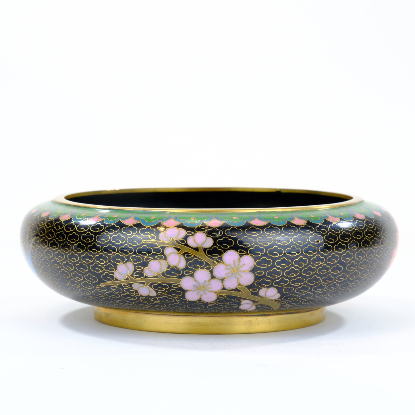Antique Japanese Meiji Period Cloisonné Bowl with Floral Decoration