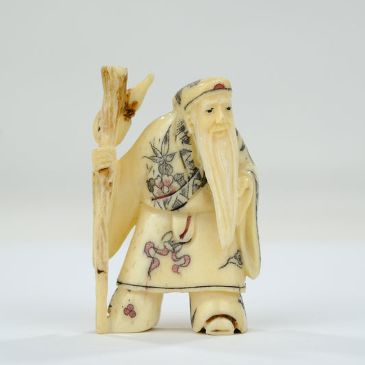 Vintage Chinese Figurine / Netsuke Hand Carved Oxbone ~2”H