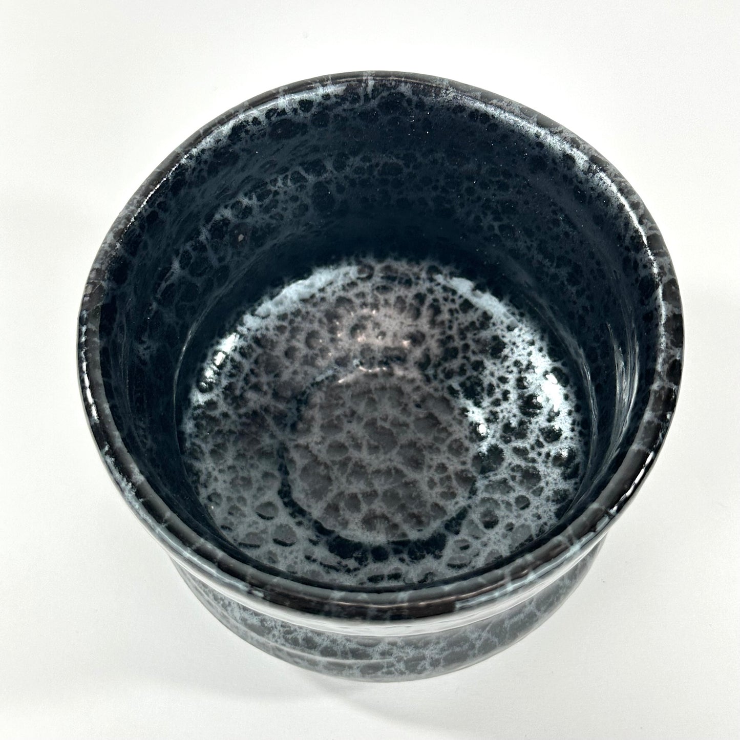 Japanese Handmade Mino Ware Hime Chawan Matcha Tea Bowl Yuteki Oil Spot Black Glaze NEW 5"
