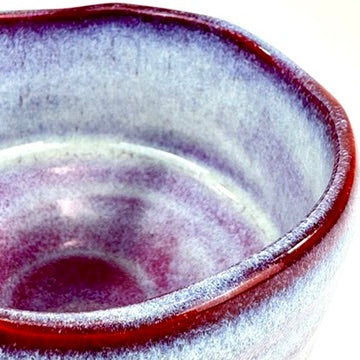Japanese Handmade Chawan Matcha Tea Bowl Sakura Unofu Cherry Blossom Pink Purple Glaze NEW 5"