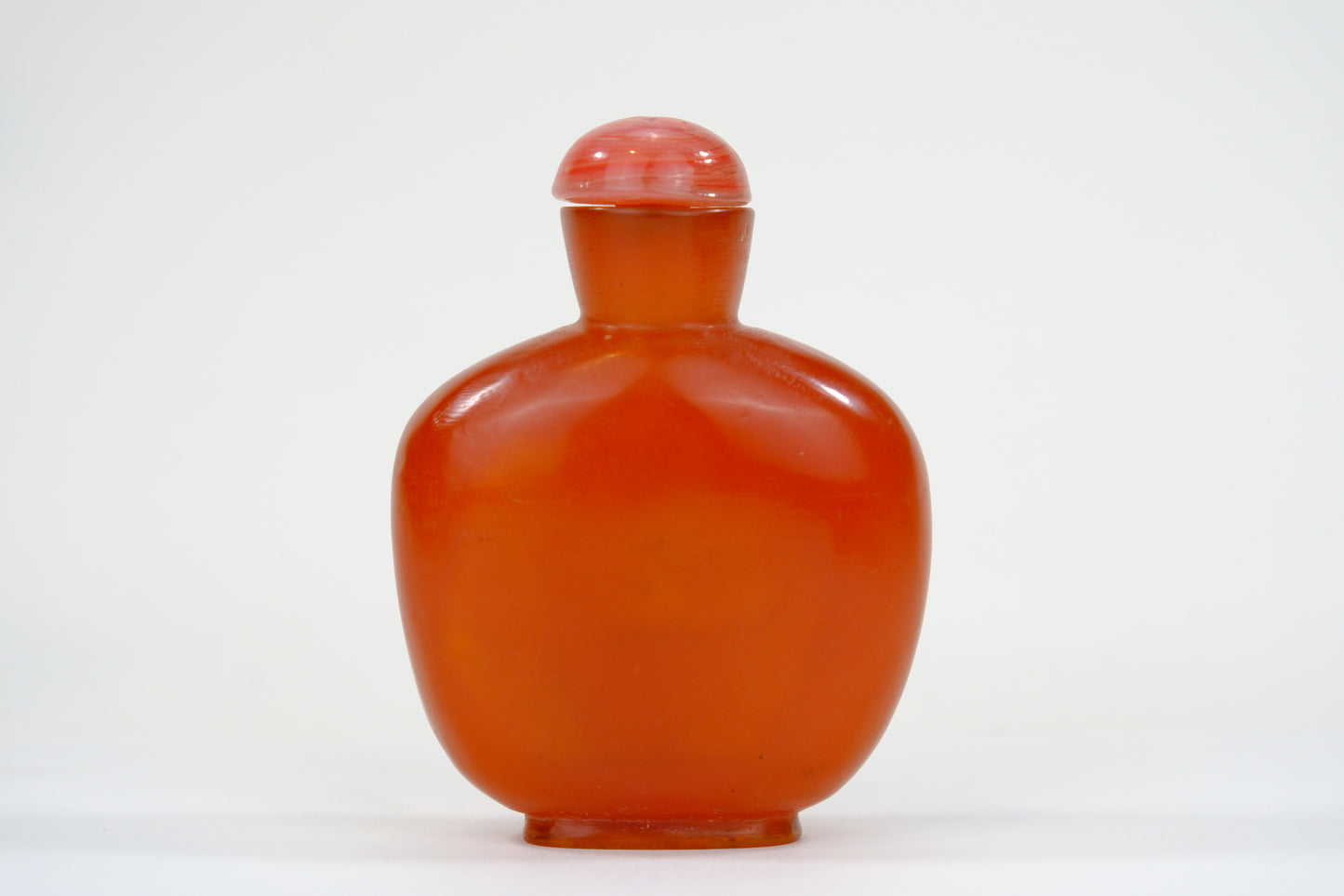 Vintage Chinese Faux Carnelian Orange Resin Snuff Bottle 3.75"