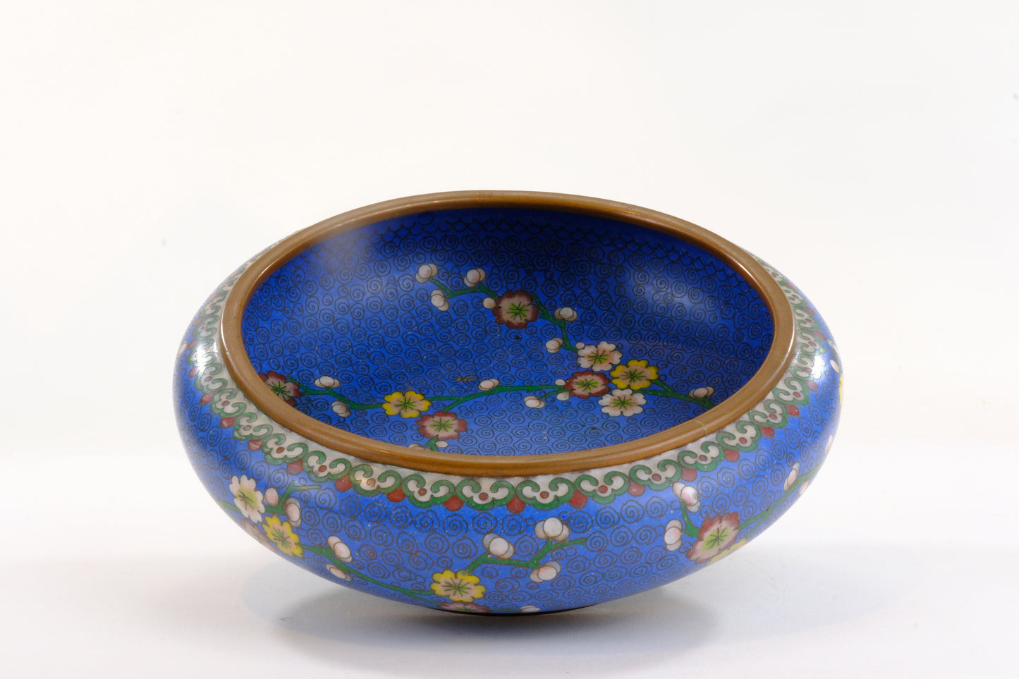 Antique Japanese Cloisonné Brush Pot with Floral Panels Meiji Period