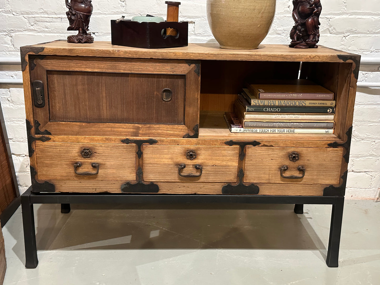 Antique Japanese Tansu Chest Meiji Era c190's Ishodansu Kiri 36" (base not included)