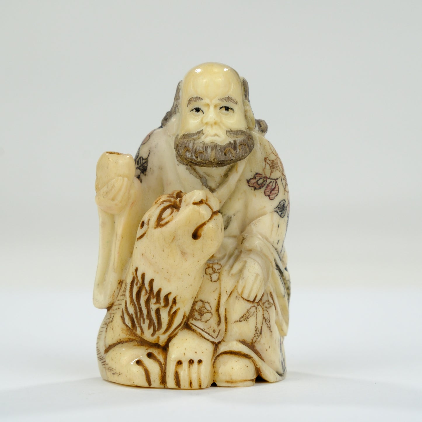 Vintage Chinese Figurine / Netsuke Hand Carved Oxbone ~2”H