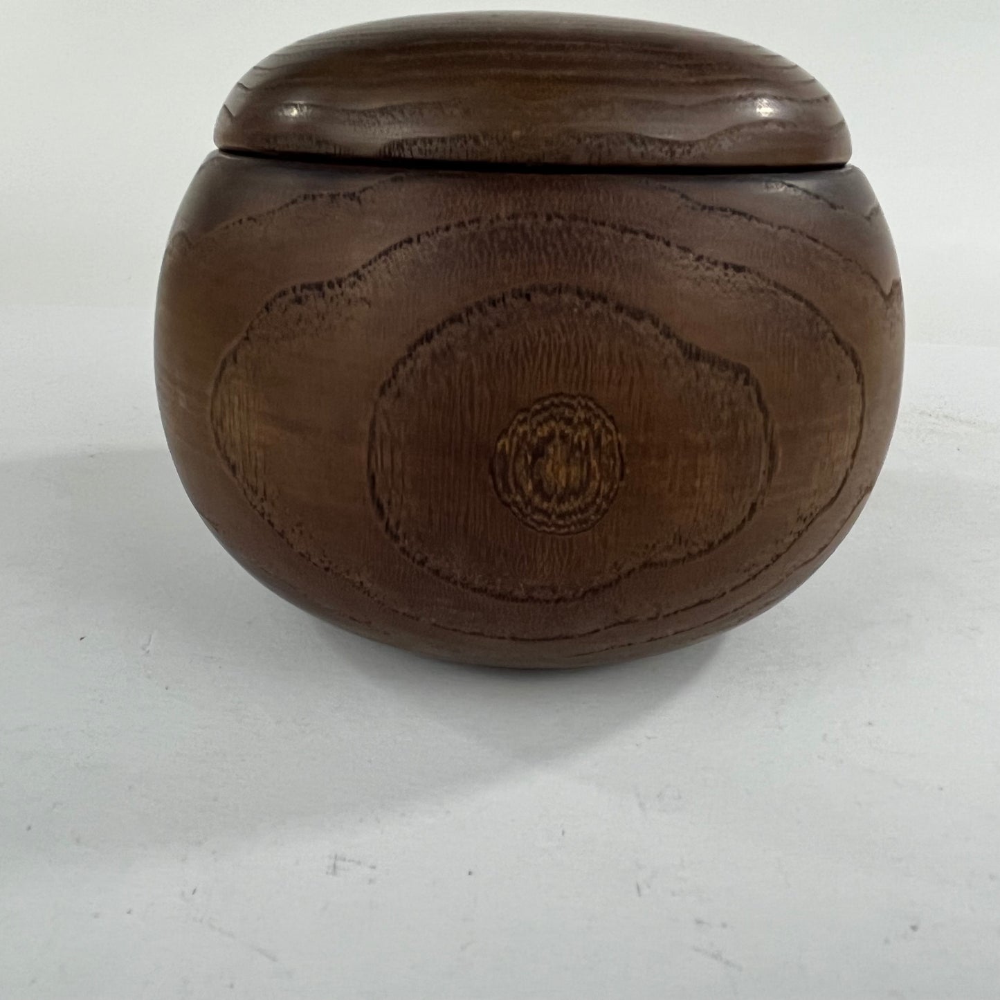 Vintage Round Wooden Lidded Box Bowls 5”