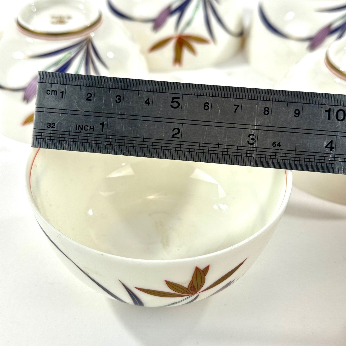 Vintage Koransha Arita Porcelain Yunomi Tea Cup Set of Five Original Box