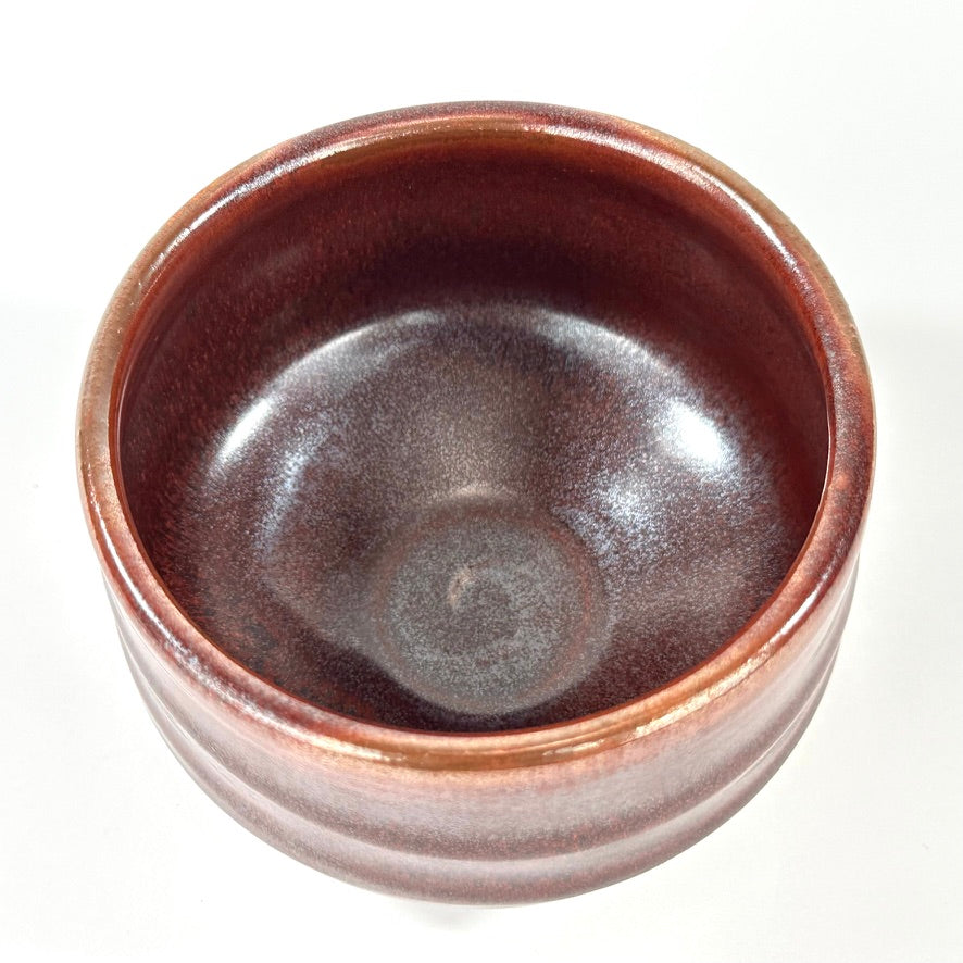Japanese Mino Ware Chawan Matcha Tea Bowl Oxblood Iron Red Aka Glaze NEW 5"