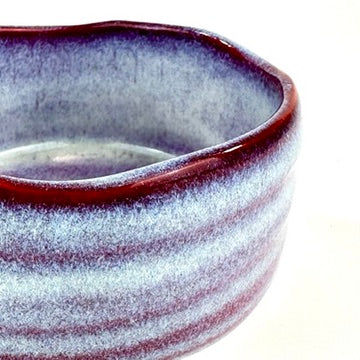 Japanese Handmade Chawan Matcha Tea Bowl Sakura Unofu Cherry Blossom Pink Purple Glaze NEW 5"