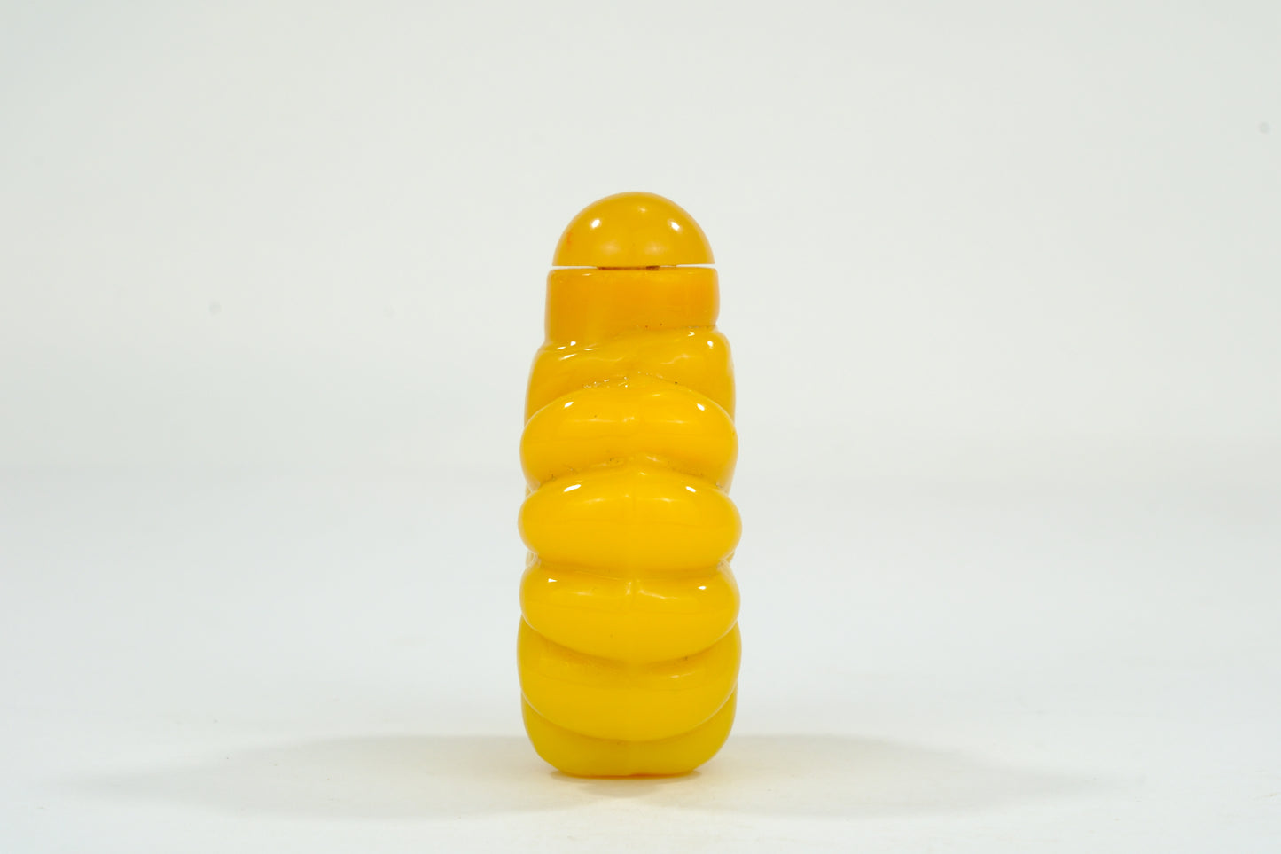 Vintage Chinese Yellow Glass Snuff Bottle 3"