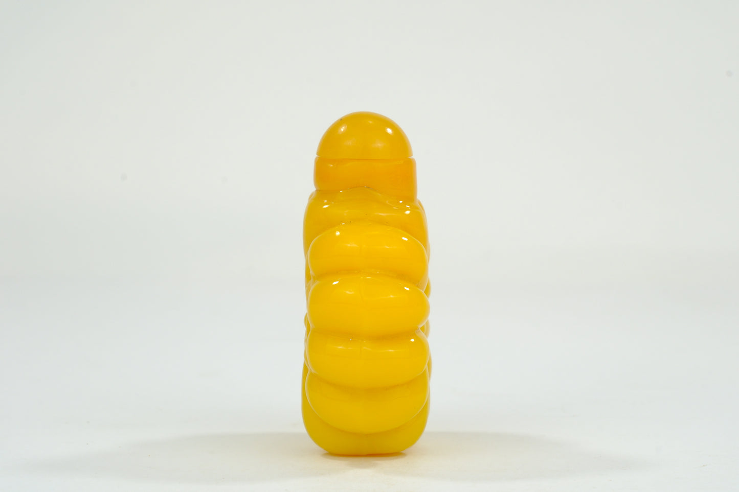 Vintage Chinese Yellow Glass Snuff Bottle 3"