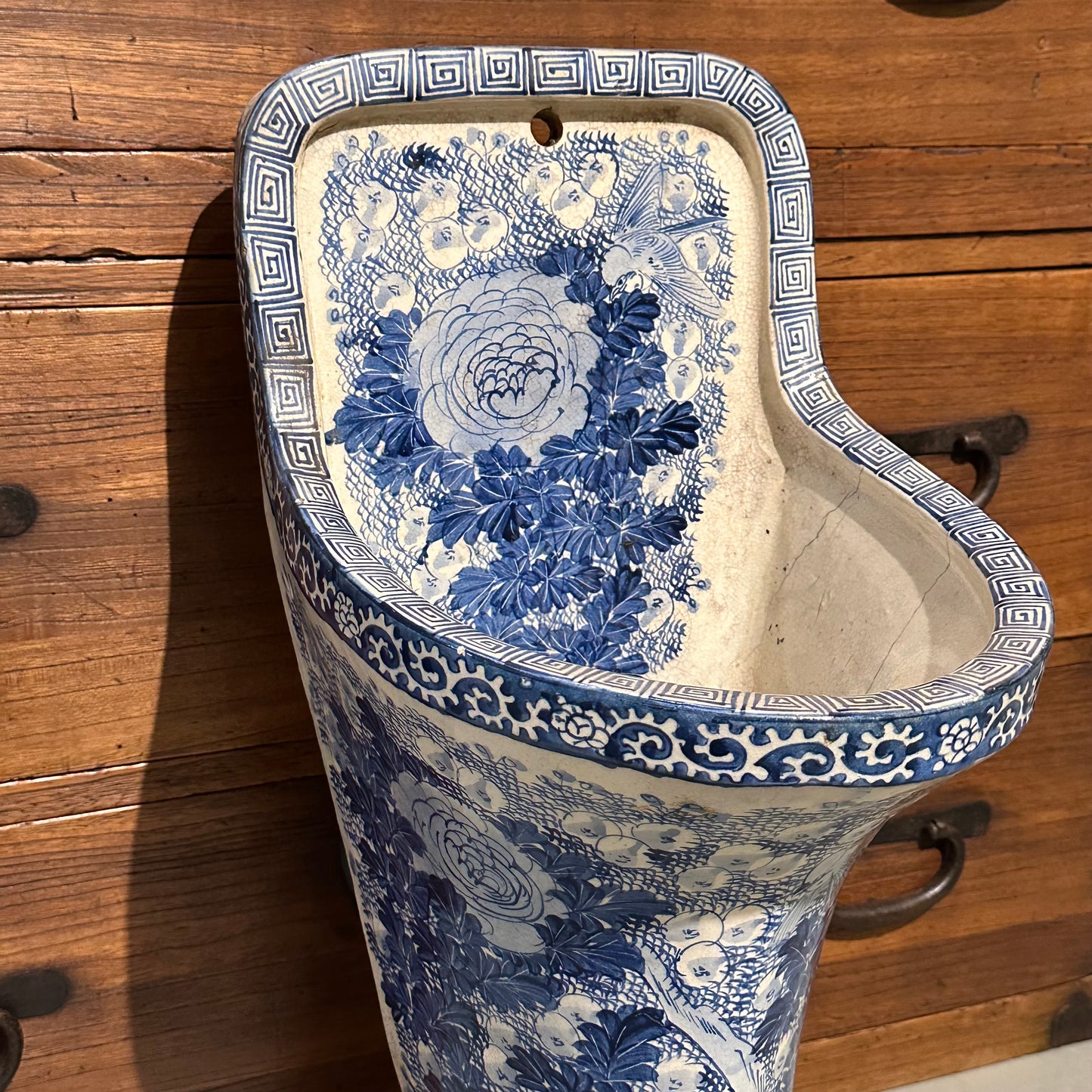 Antique Japanese Meiji Era c1880's Imari Urinal Flower Container 24”H