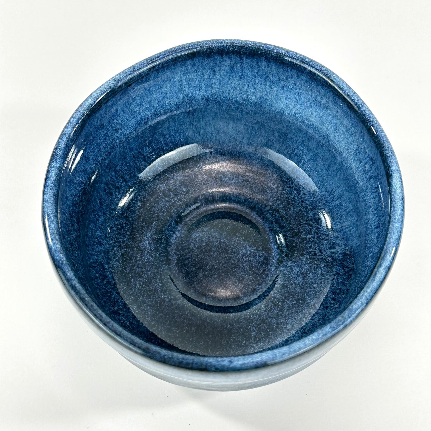 Japanese Handmade Mino Ware Chawan Matcha Tea Bowl Ai Yohen Blue Flambe Glaze NEW5"