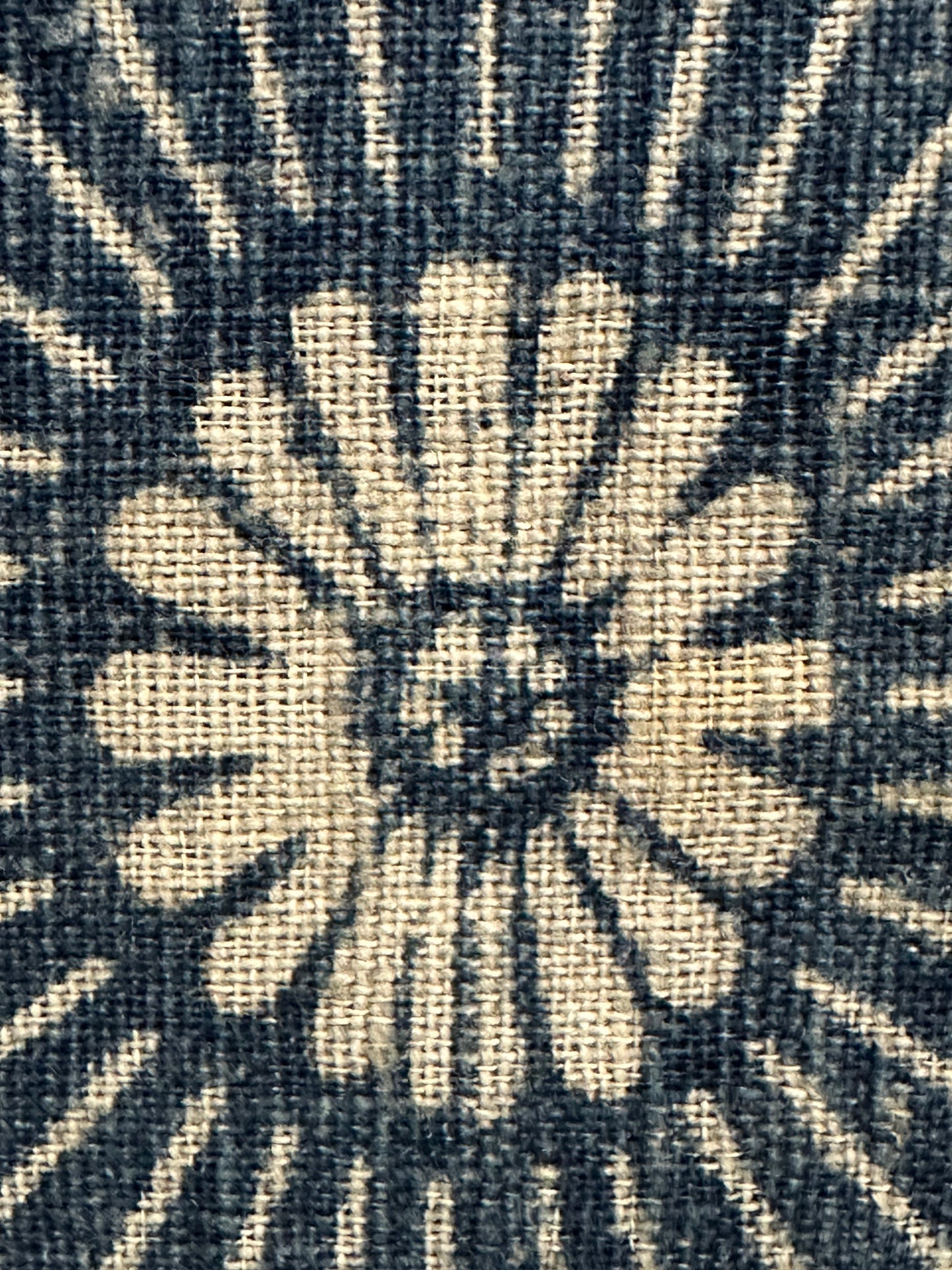 Antique Japanese 19th Century Textile - Katazome Indigo 49" x 73" Kiku #81