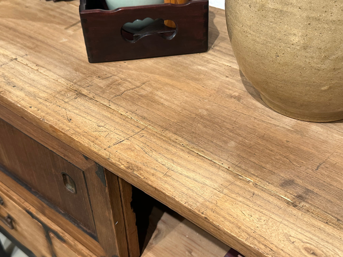 Antique Japanese Tansu Chest Meiji Era c190's Ishodansu Kiri 36" (base not included)