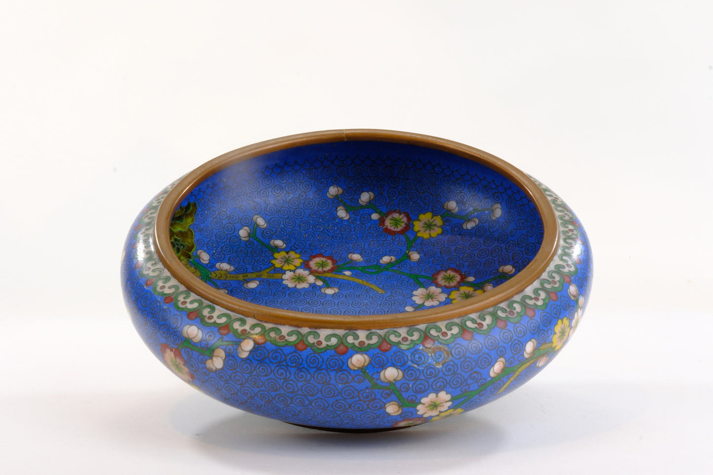 Antique Japanese Cloisonné Brush Pot with Floral Panels Meiji Period