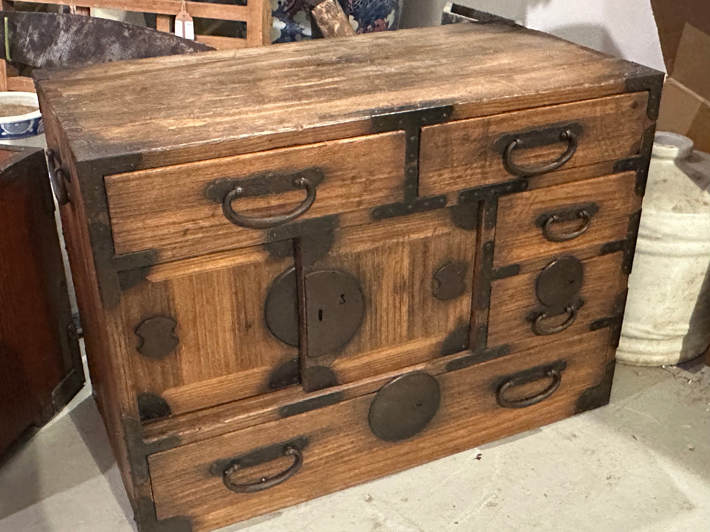 Antique Japanese Meiji Era (c1880’s) Kodansu Personal Tansu 5 Drawer 25"W