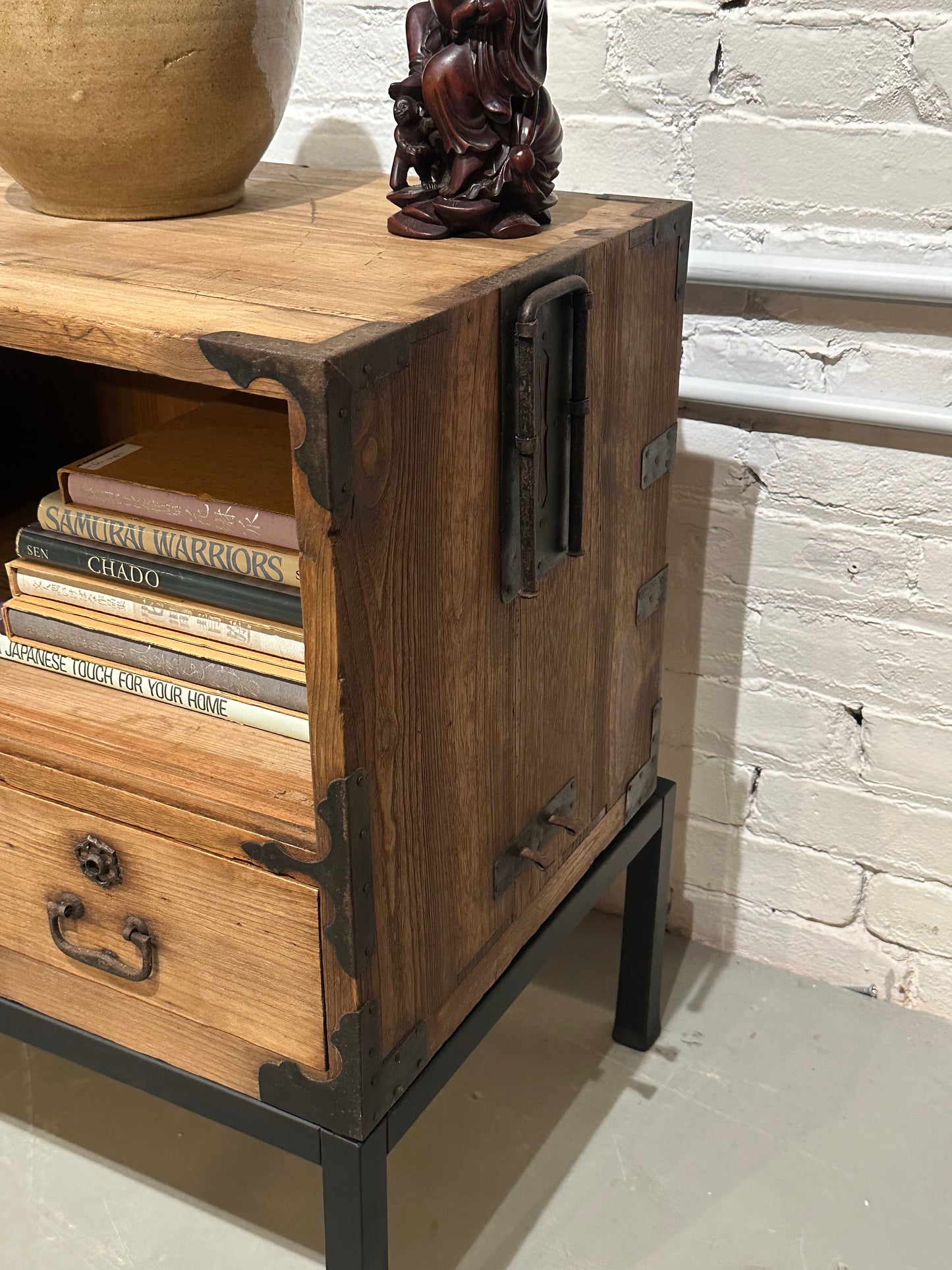 Antique Japanese Tansu Chest Meiji Era c190's Ishodansu Kiri 36" (base not included)