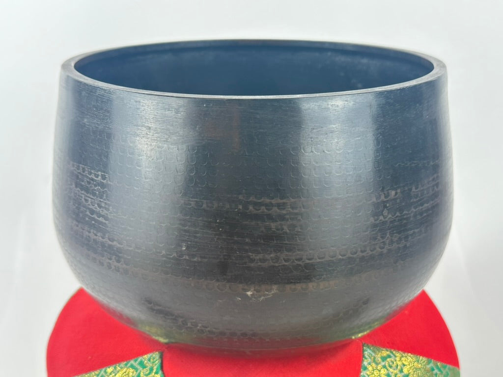 Japanese Vintage Showa Era Cast Iron Orin Singing Bowl Buddhist Bell with Cushion Striker 10"W