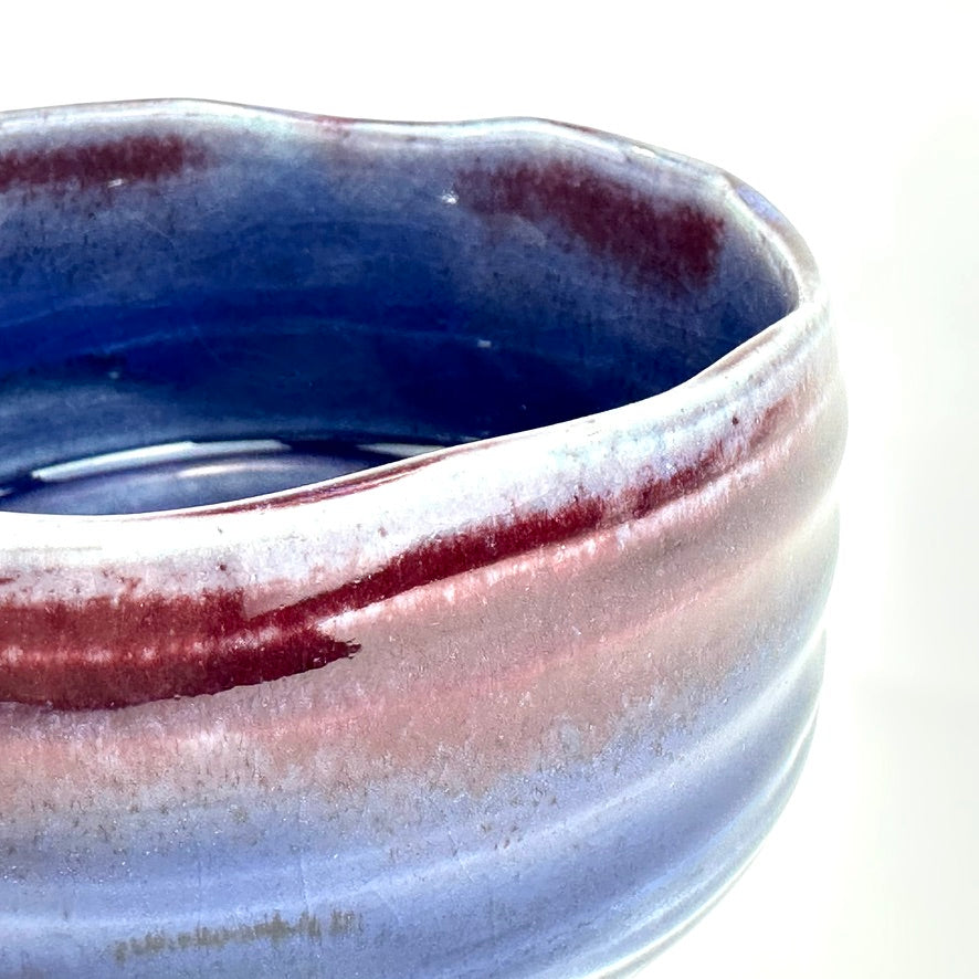 Japanese Handmade Chawan Matcha Tea Bowl Murasaki Shinsha Purple Copper Red Glaze NEW 5"