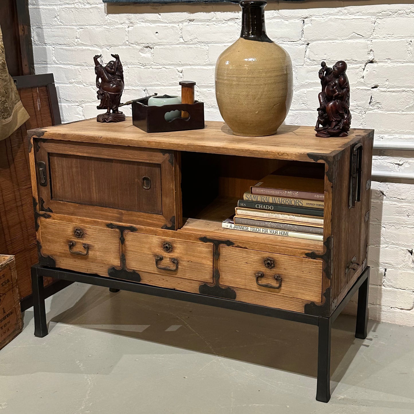 Antique Japanese Tansu Chest Meiji Era c190's Ishodansu Kiri 36" (base not included)