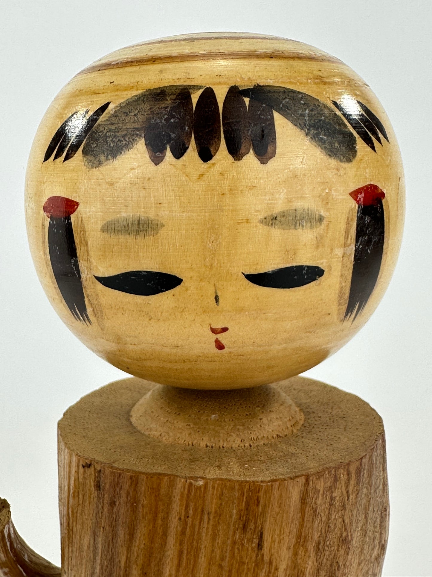 Vintage Japanese Kokeshi Wooden Doll Signed by Maker 7"