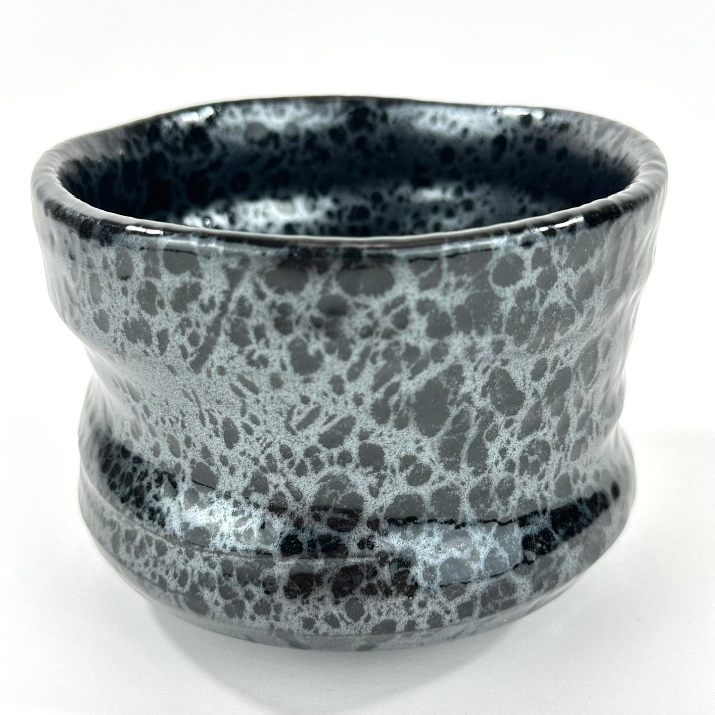 Japanese Handmade Mino Ware Hime Chawan Matcha Tea Bowl Yuteki Oil Spot Black Glaze NEW 5"