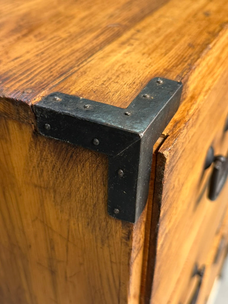 Antique Japanese Kiri Wood Ishodansu Kasane Tansu Meiji Era Chest of Drawers