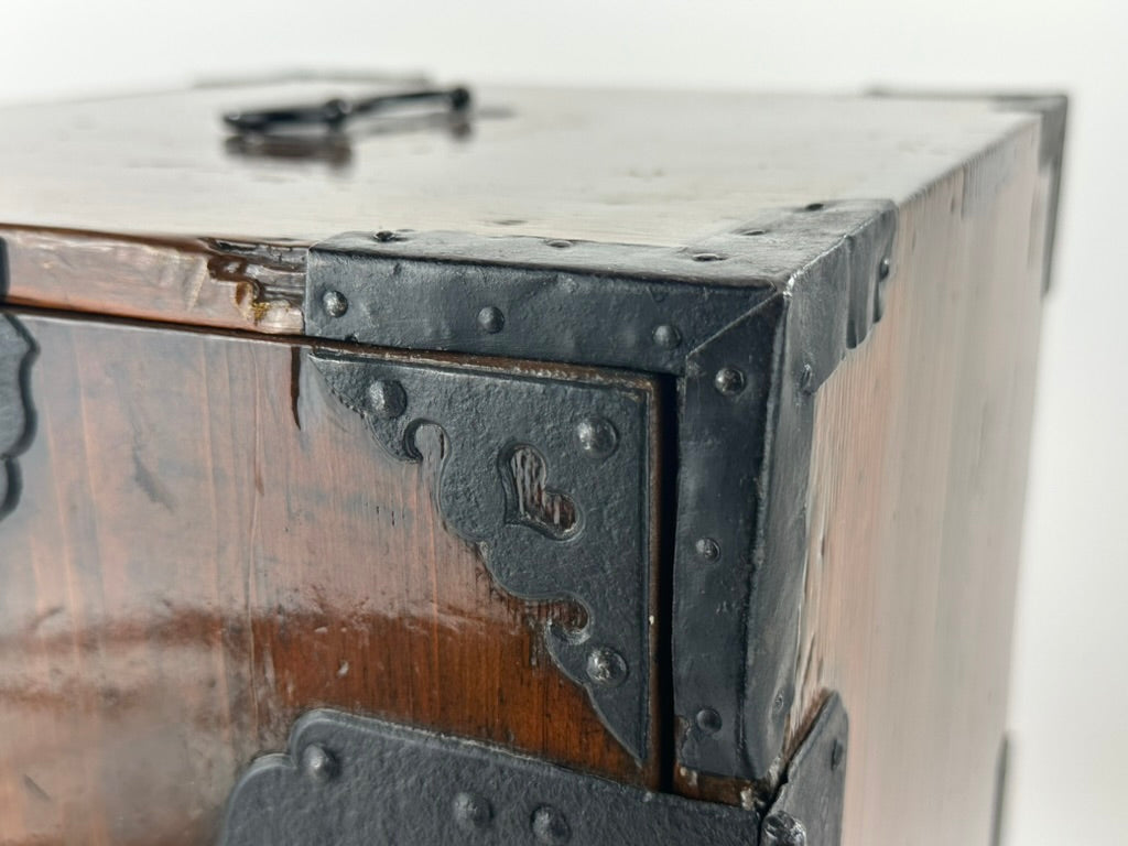 Antique Japanese Funadansu Ship Chest Sugi Iron Hardware Edo Period Custom Stand c1840 21"H