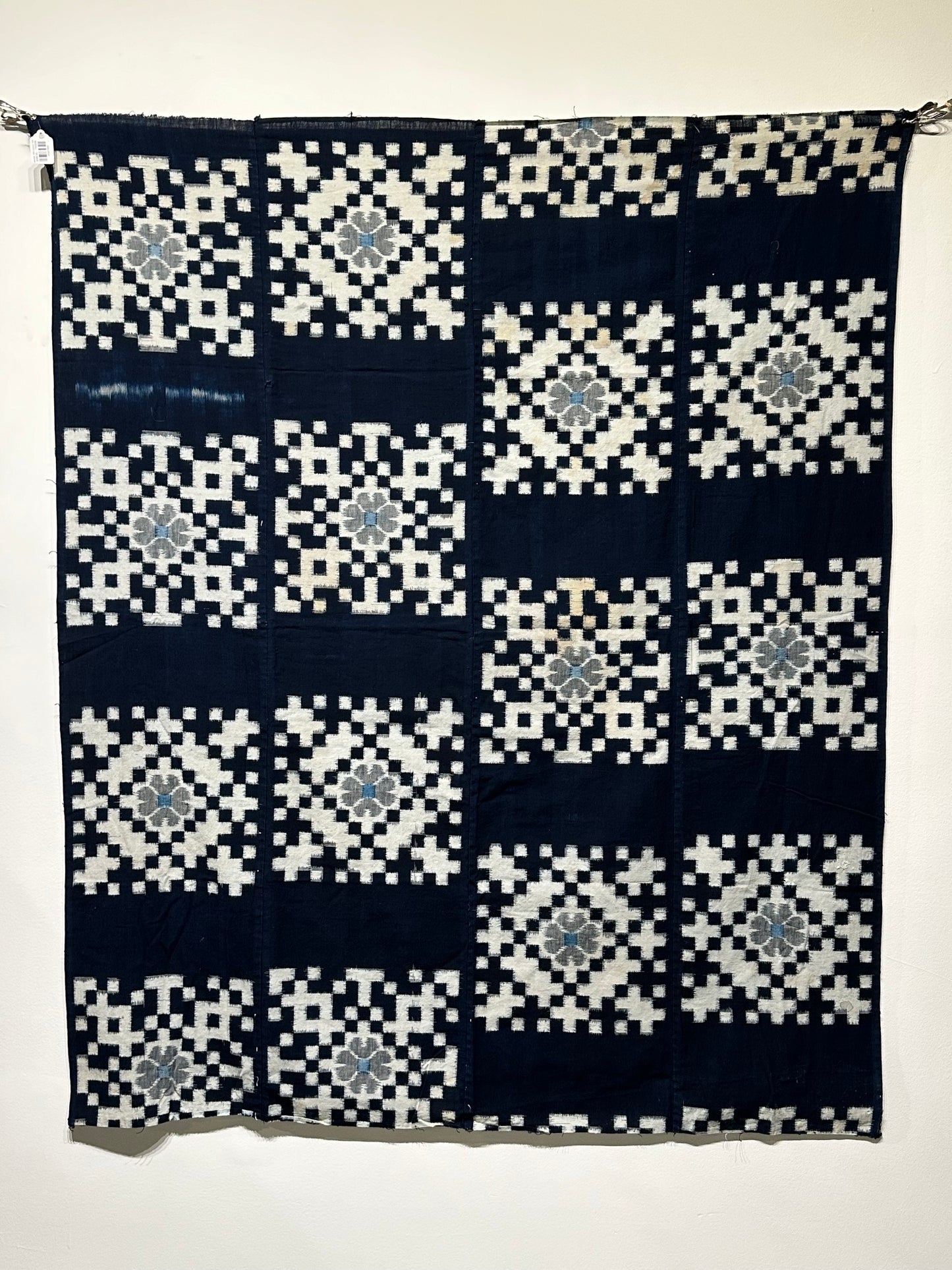 Antique Japanese 19th Century Textile - Kasuri Indigo Ikat 49"x60" #87