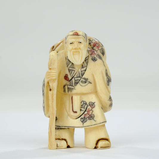 Vintage Chinese Figurine / Netsuke Hand Carved Oxbone ~2”H