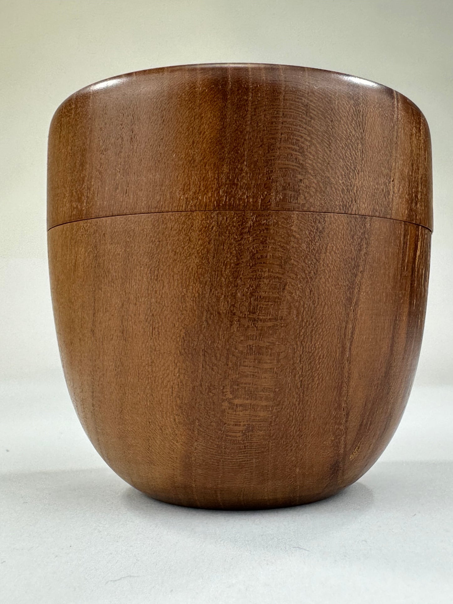 Japanese Tea Ceremony Natsume Natural Cherry Wood Wabisabi Texture w/ Signed Kiri Box