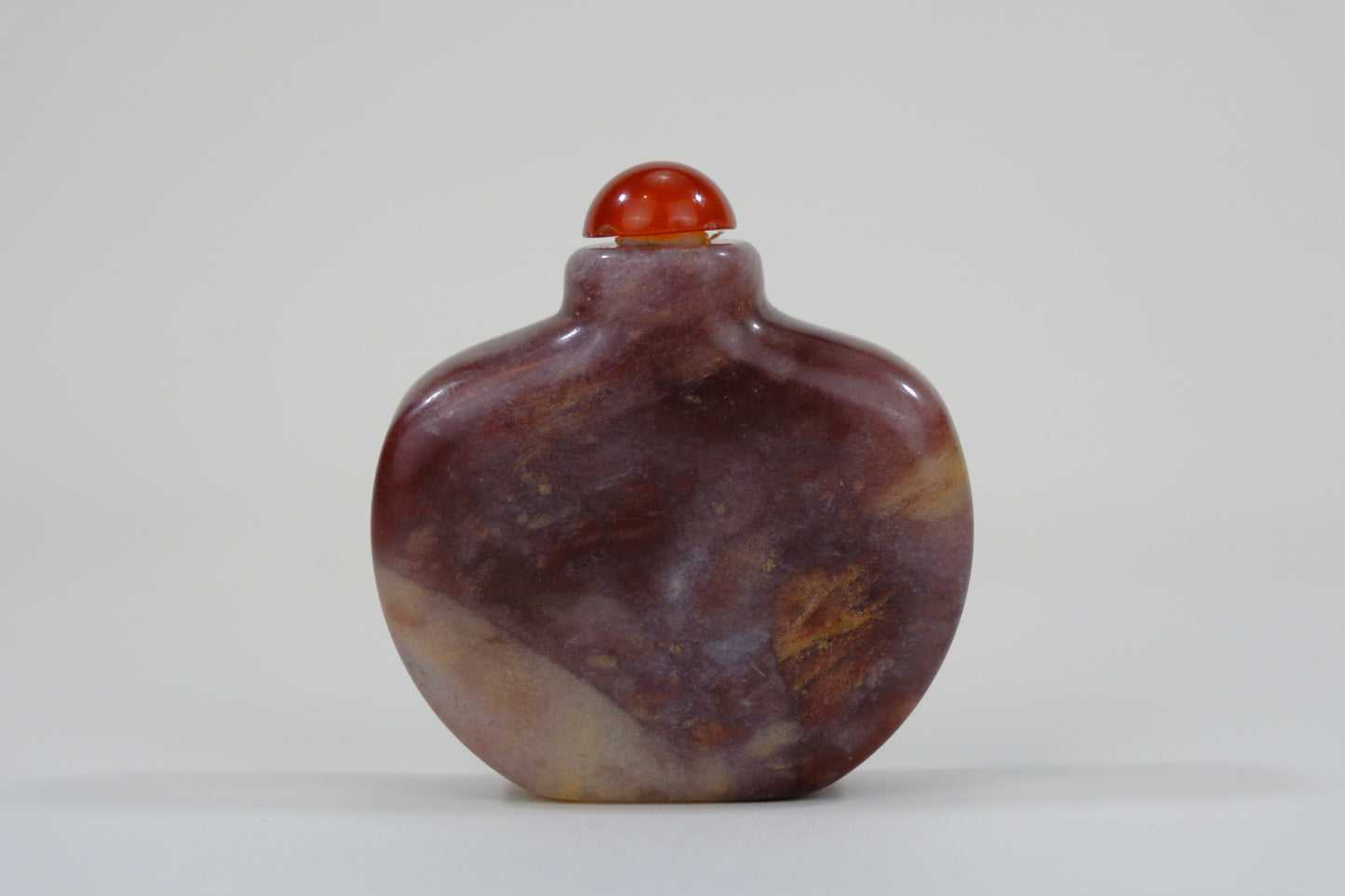 Vintage Chinese Natural Purple Stone Snuff Bottle w/ Stopper 2.5"