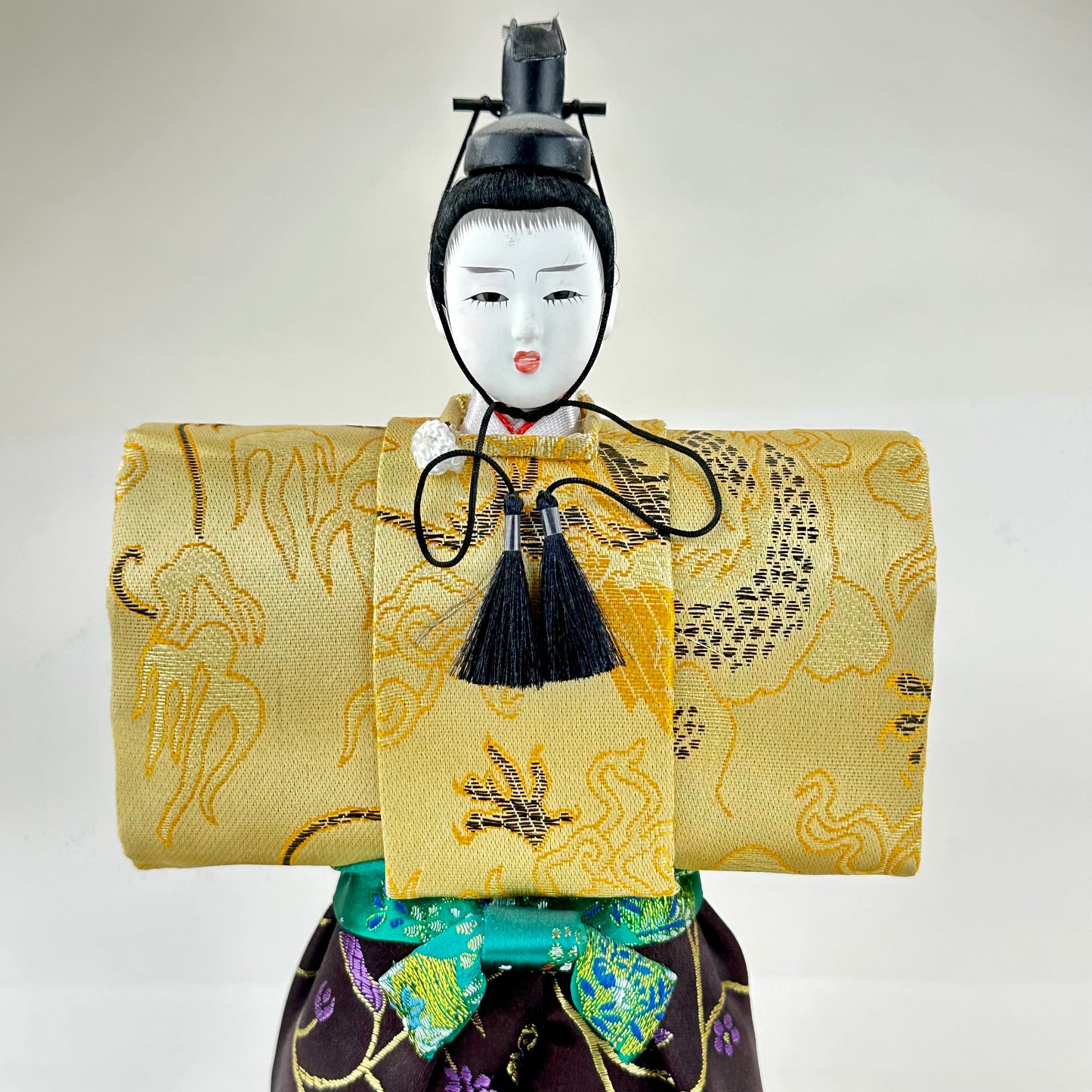 Vintage Japanese Kimekomi Ningyo Doll Samurai Daimyo 10"