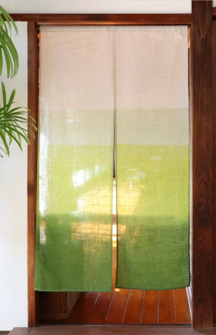 New Japanese Noren Curtain Hiyori Forest Green Ombre Doorway 150cm Made in Japan