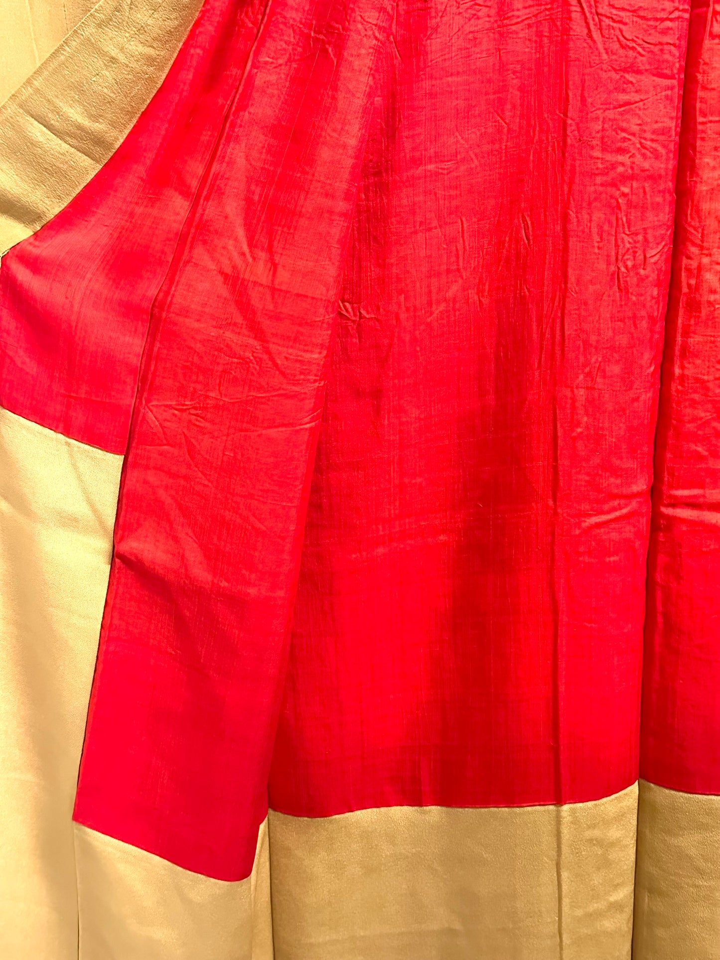 Vintage Japanese Silk Tomesode Kimono Yuzen Botan Peony Gold Amber Showa
