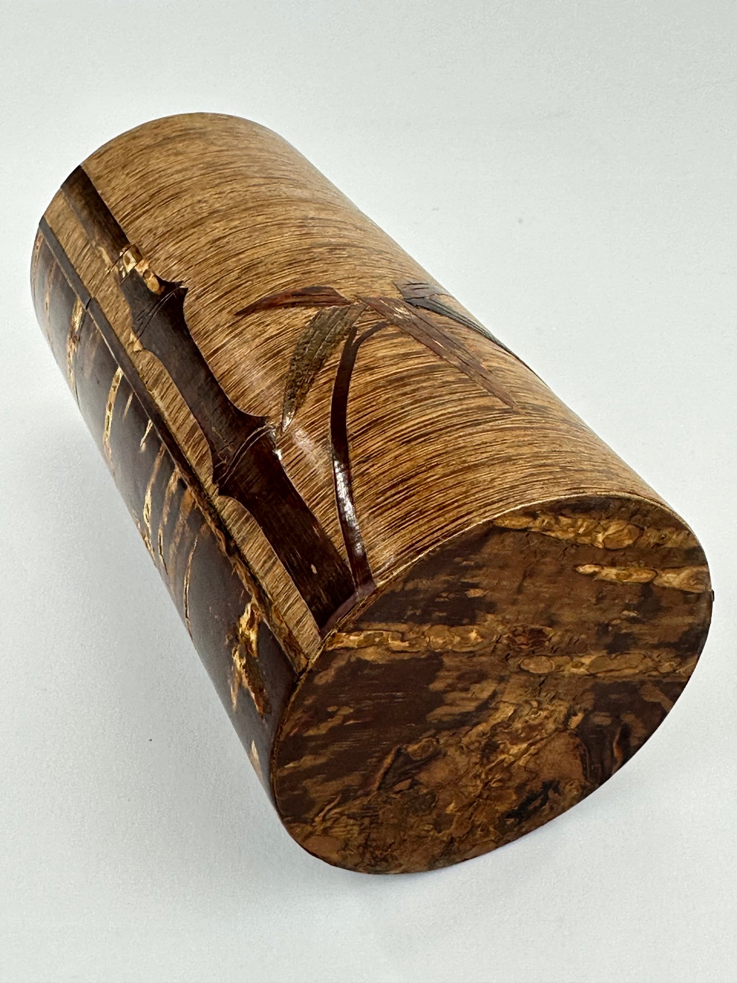 Japanese Tea Ceremony Natsume Natural Cherry Bark Tea Jar Bamboo Carving 6.25”