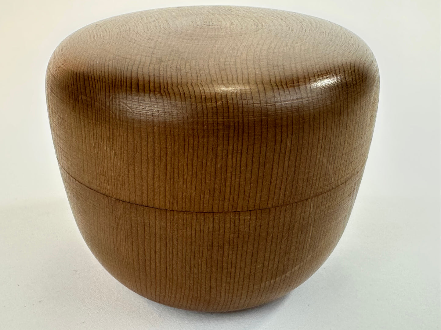 Vintage Japanese Wooden Natsume w/ Fine Natural Wood Grain 3"